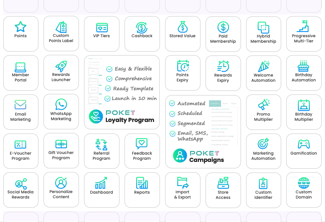 Poket loyalty program software features